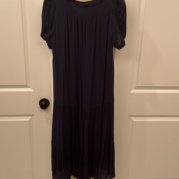 Maxi dress full length. Navy blue - Picture 2 of 2